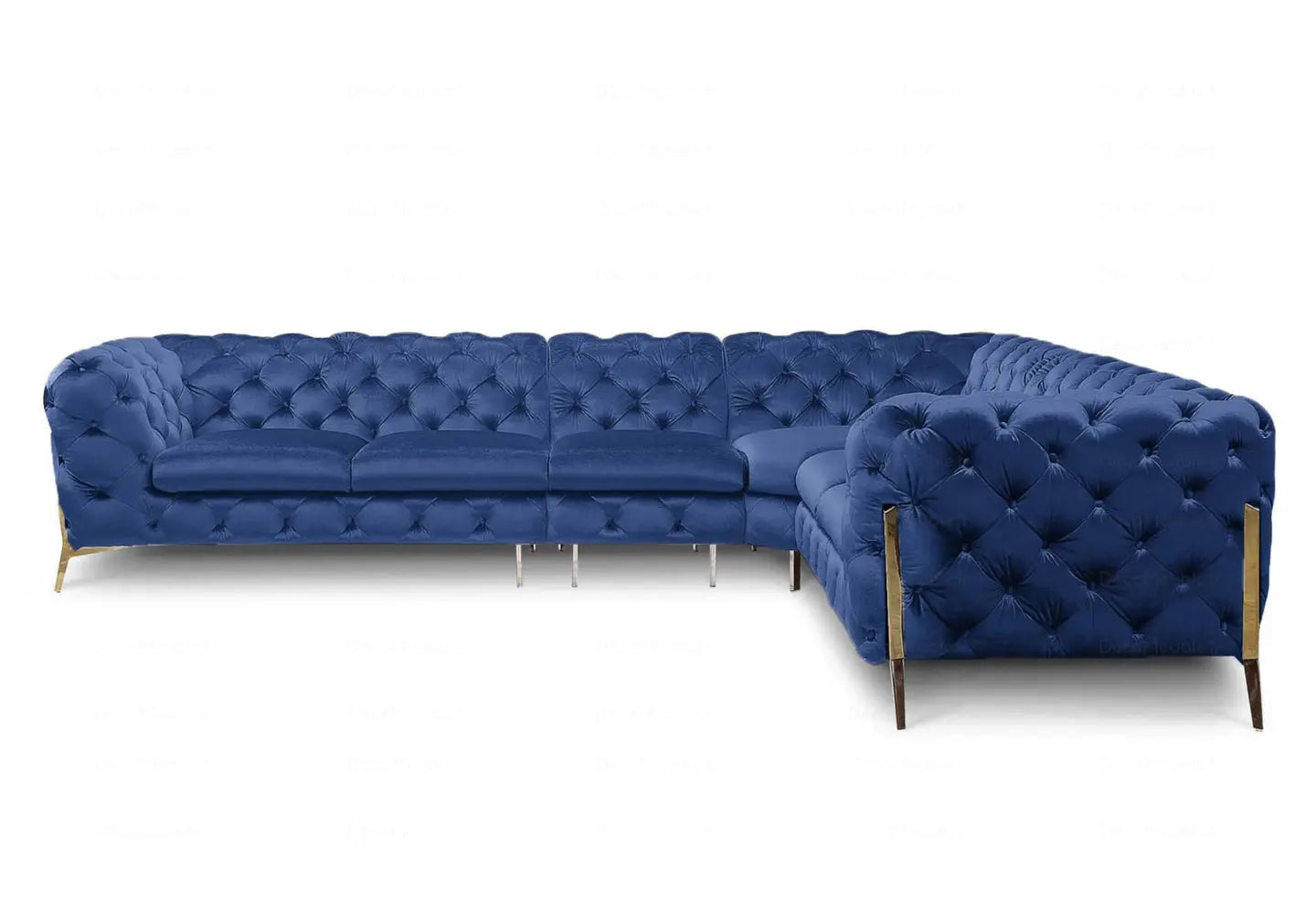 Canapé angle chesterfield bleu PACO BM Design