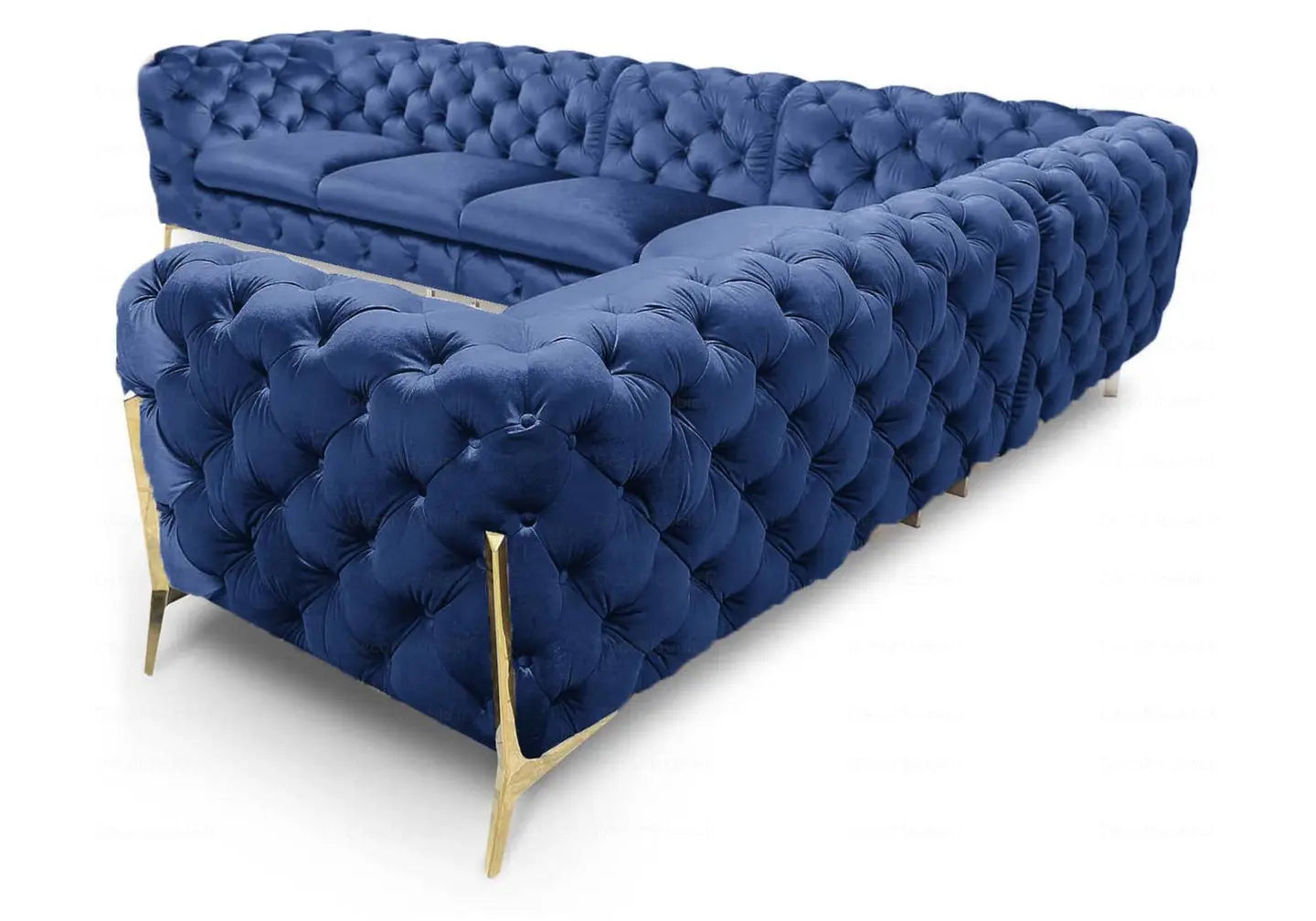 Canapé angle chesterfield bleu PACO BM Design