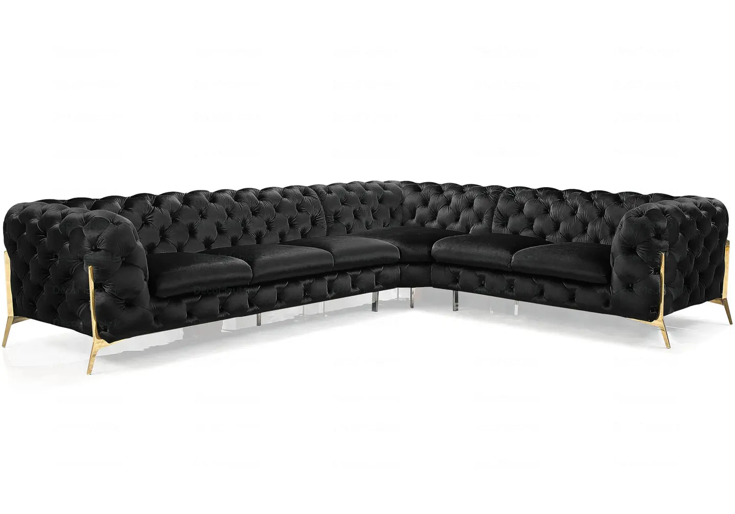 Canapé angle chesterfield noir PACO BM Design