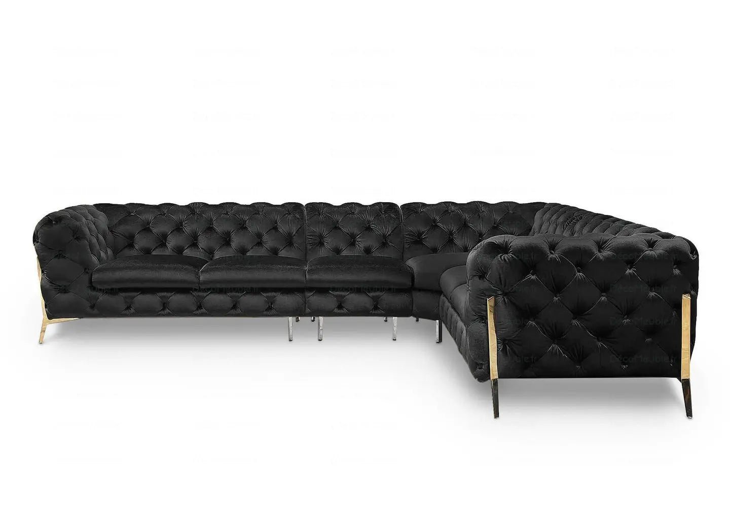 Canapé angle chesterfield noir PACO BM Design