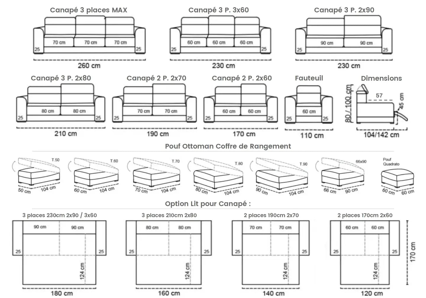 Canapé angle modulable choco CONFO Made in Italy