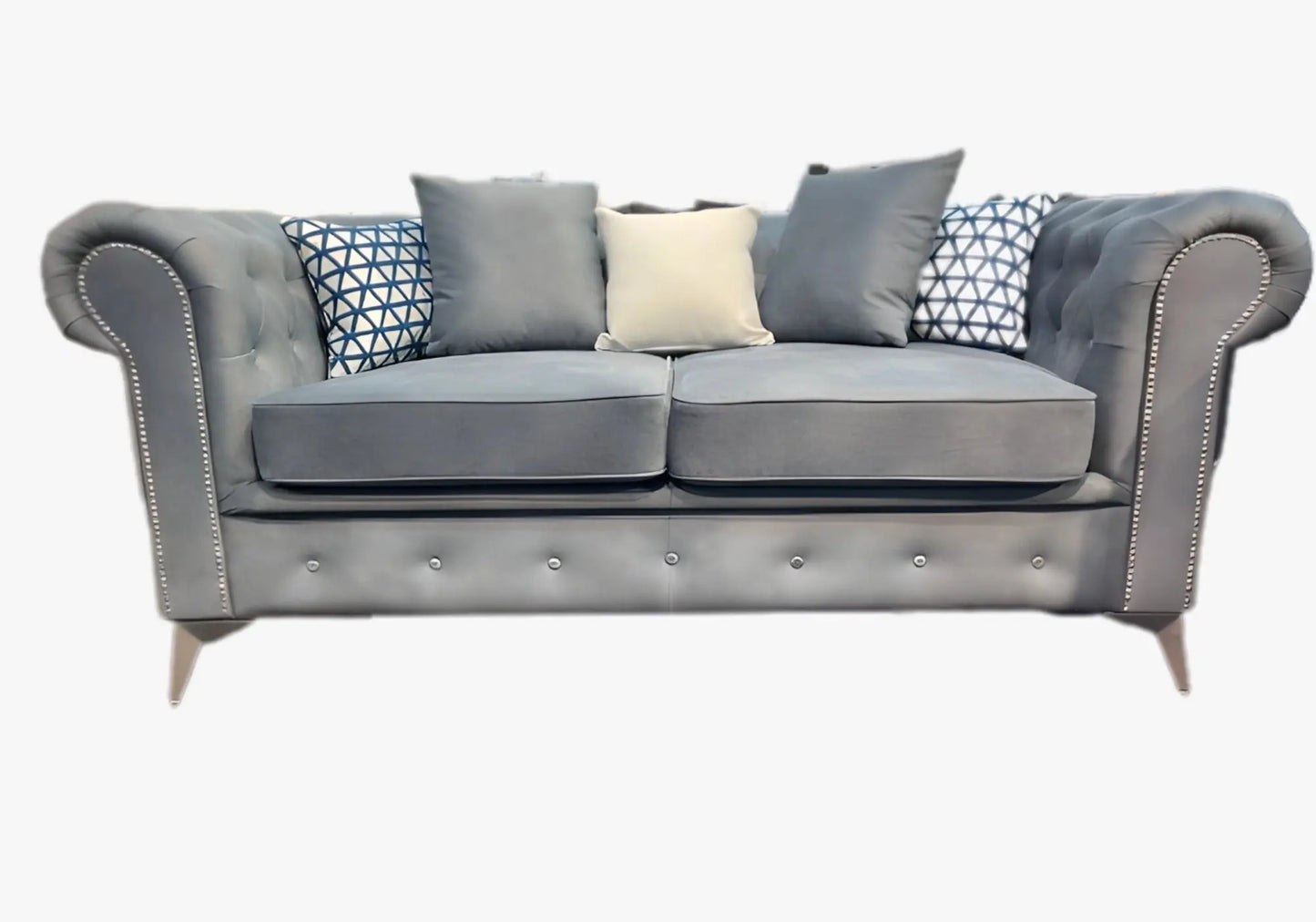 Canapé chesterfield velours gris HUGO New Design