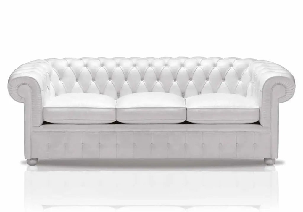 Canapé cuir blanc capitonné CHESTERFIELD S.T. Italy