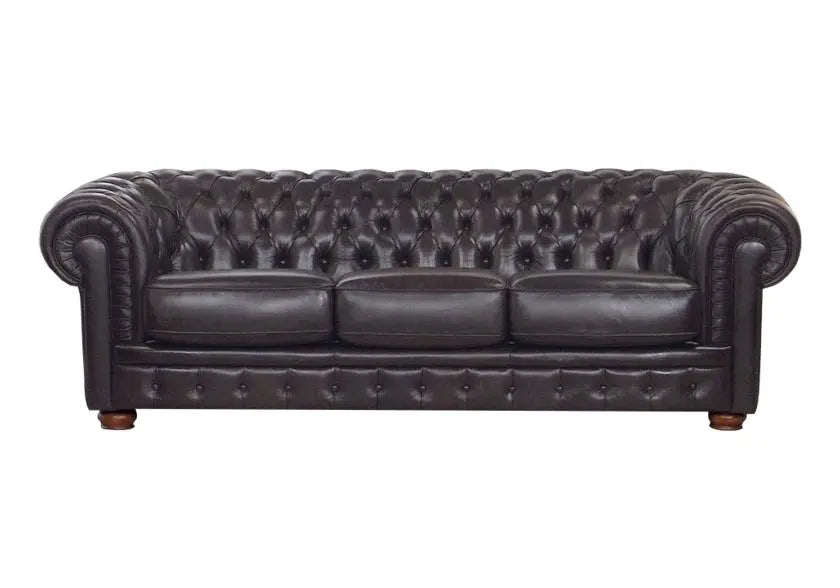 Canapé cuir chesterfield marron STELLA Made in Italy