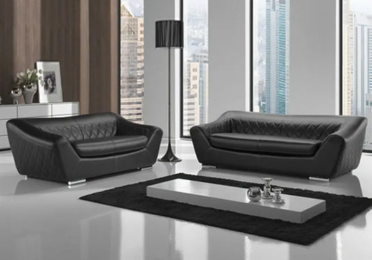 Canapé cuir noir design MICHELANGE Made in Italy