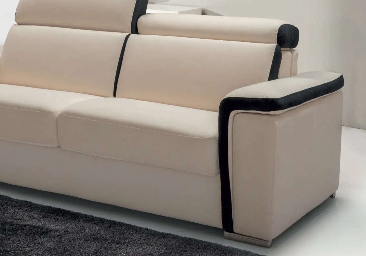 Canapé lit rapido cuir noir blanc PARU Italian Sofa