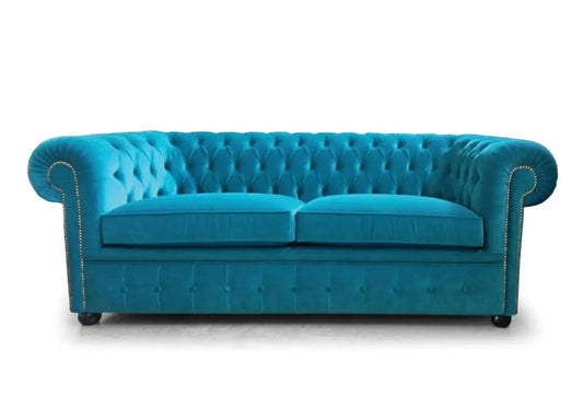 Canapé velours bleu capitonné CHESTERFIELD S.T. Italy