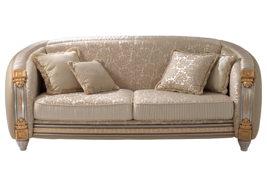 Canapé baroque italien beige et doré - Liberty