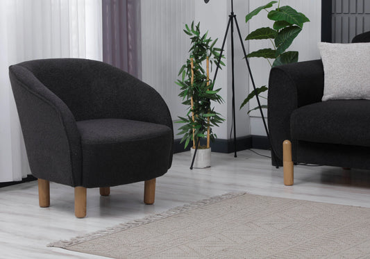 Canapé bouclé noir convertible avec coffre – BOHÊME