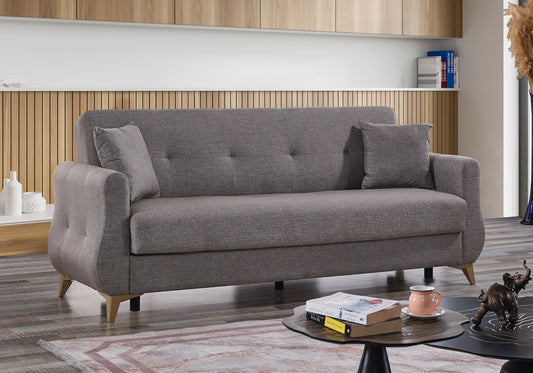 Canapé convertible avec coffre de rangement taupe – CITY