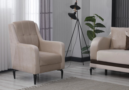 Canapé convertible avec coffre velours beige – SOFIA