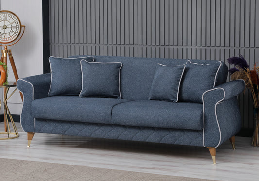 Canapé tissu bleu nuit design moderne – LUXO