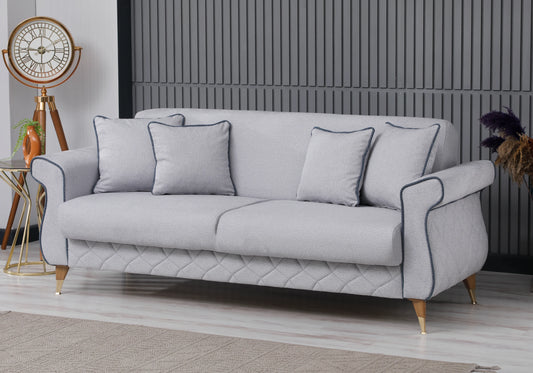 Canapé tissu gris perle design moderne – LUXO