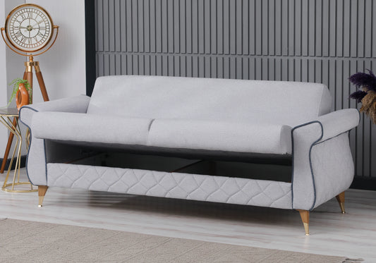 Canapé tissu gris perle design moderne – LUXO