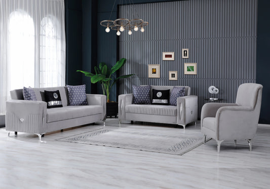 Canapé velours gris convertible avec coffre - ZARA