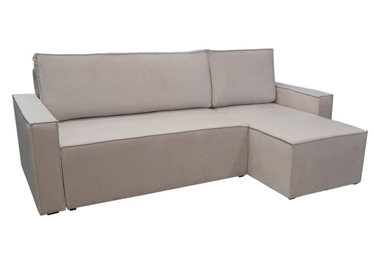 Canapé angle velours beige SABY