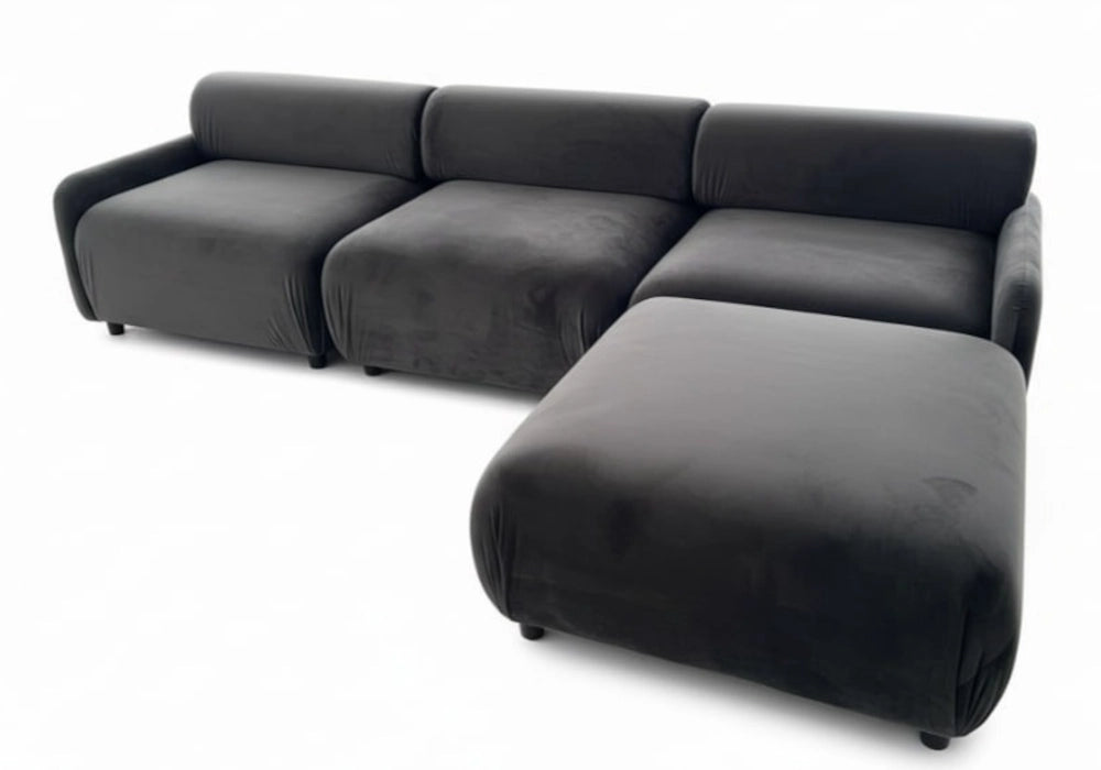 Canapé d’angle velours anthracite design - ALTO
