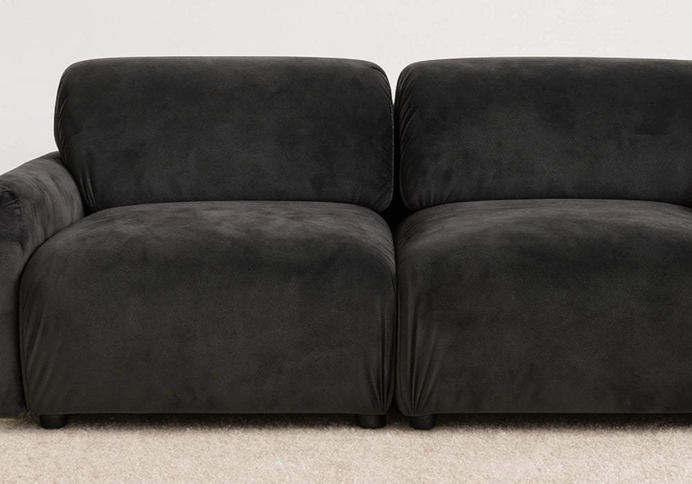 Canapé d’angle velours anthracite design - ALTO