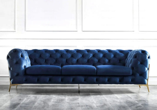 Canapés 3+2+1 chesterfield bleu PACO BM Design