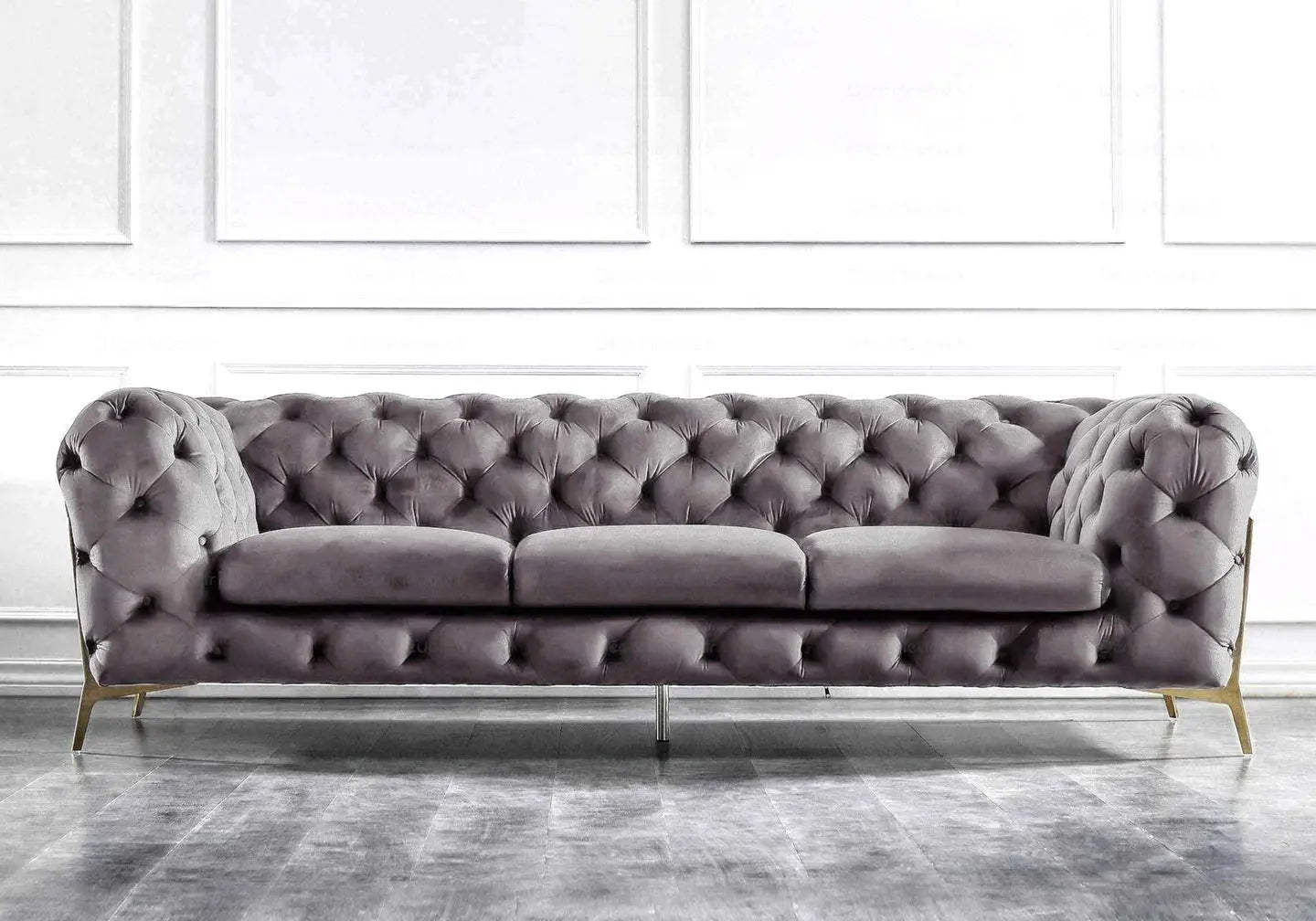 Canapés 3+2+1 chesterfield gris PACO BM Design