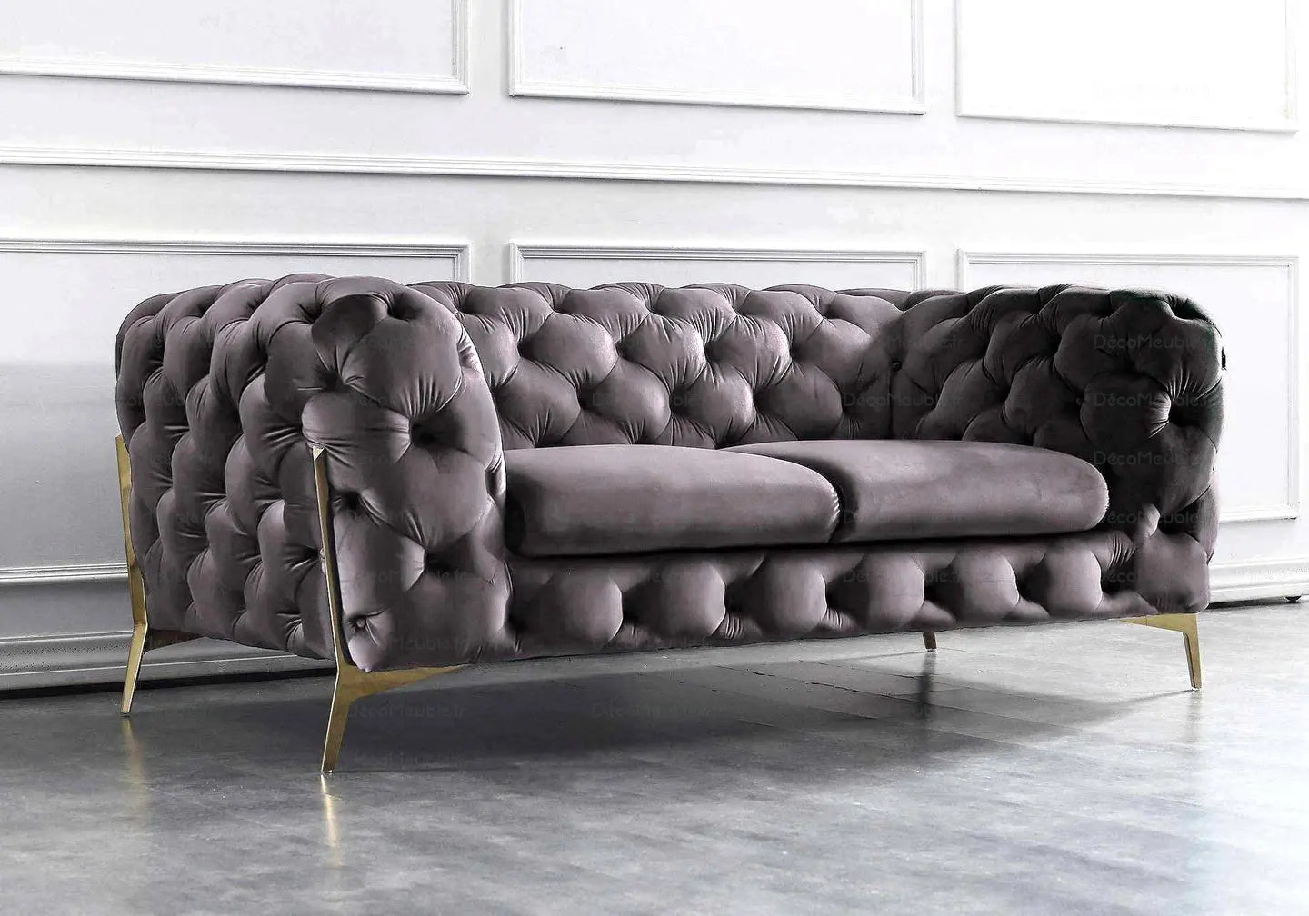 Canapés 3+2+1 chesterfield gris PACO BM Design