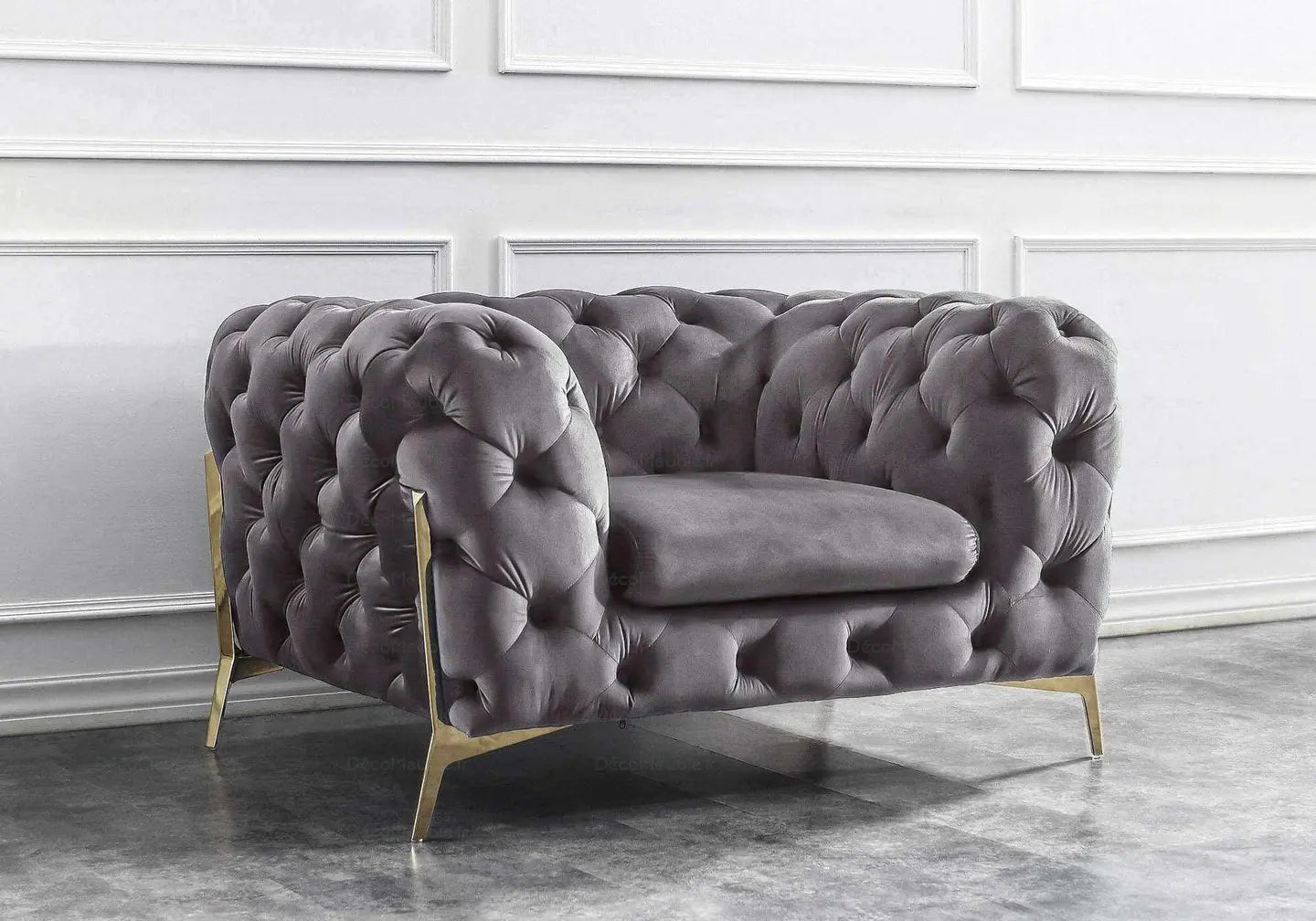 Canapés 3+2+1 chesterfield gris PACO BM Design