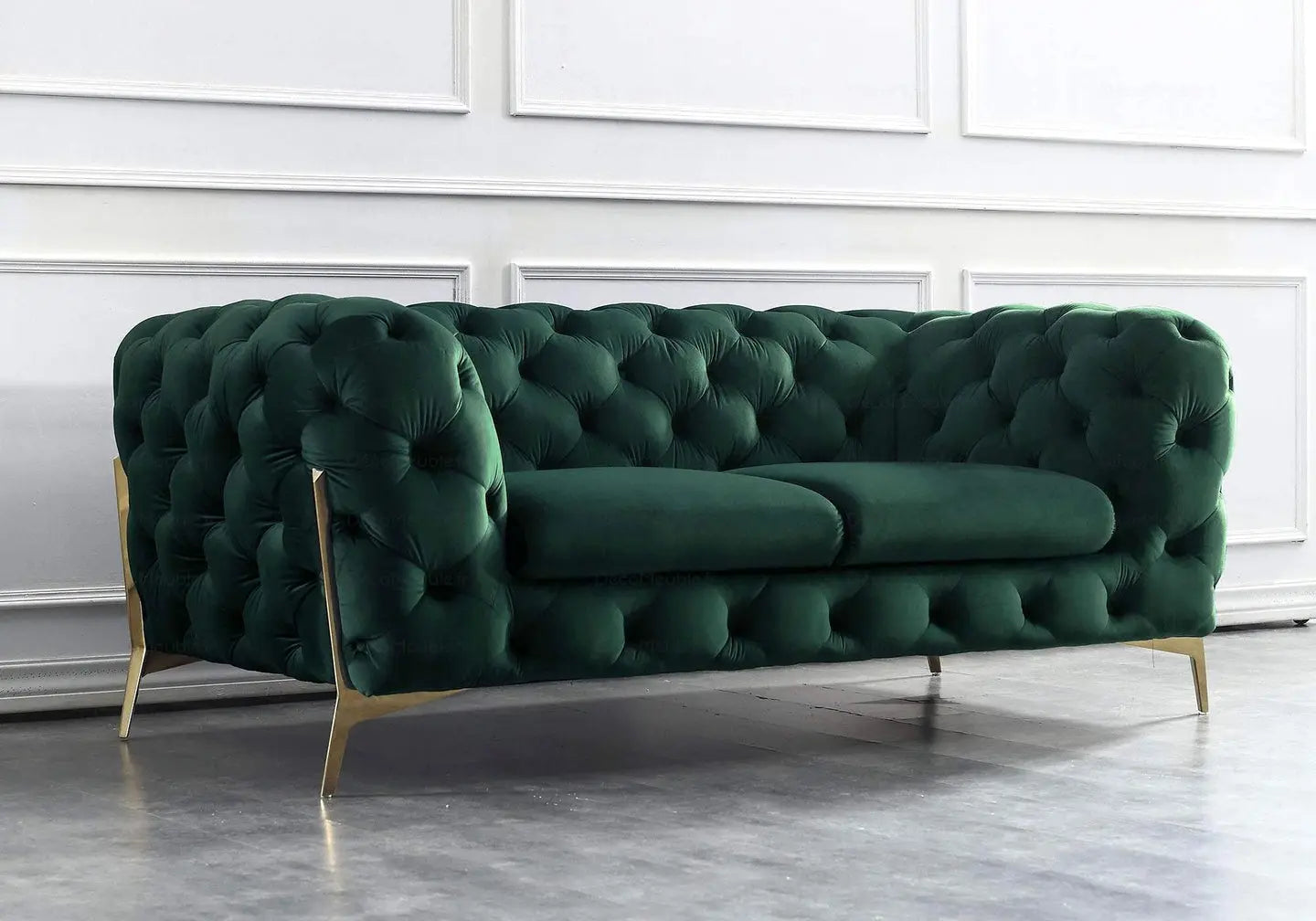 Canapés 3+2+1 chesterfield vert PACO BM Design