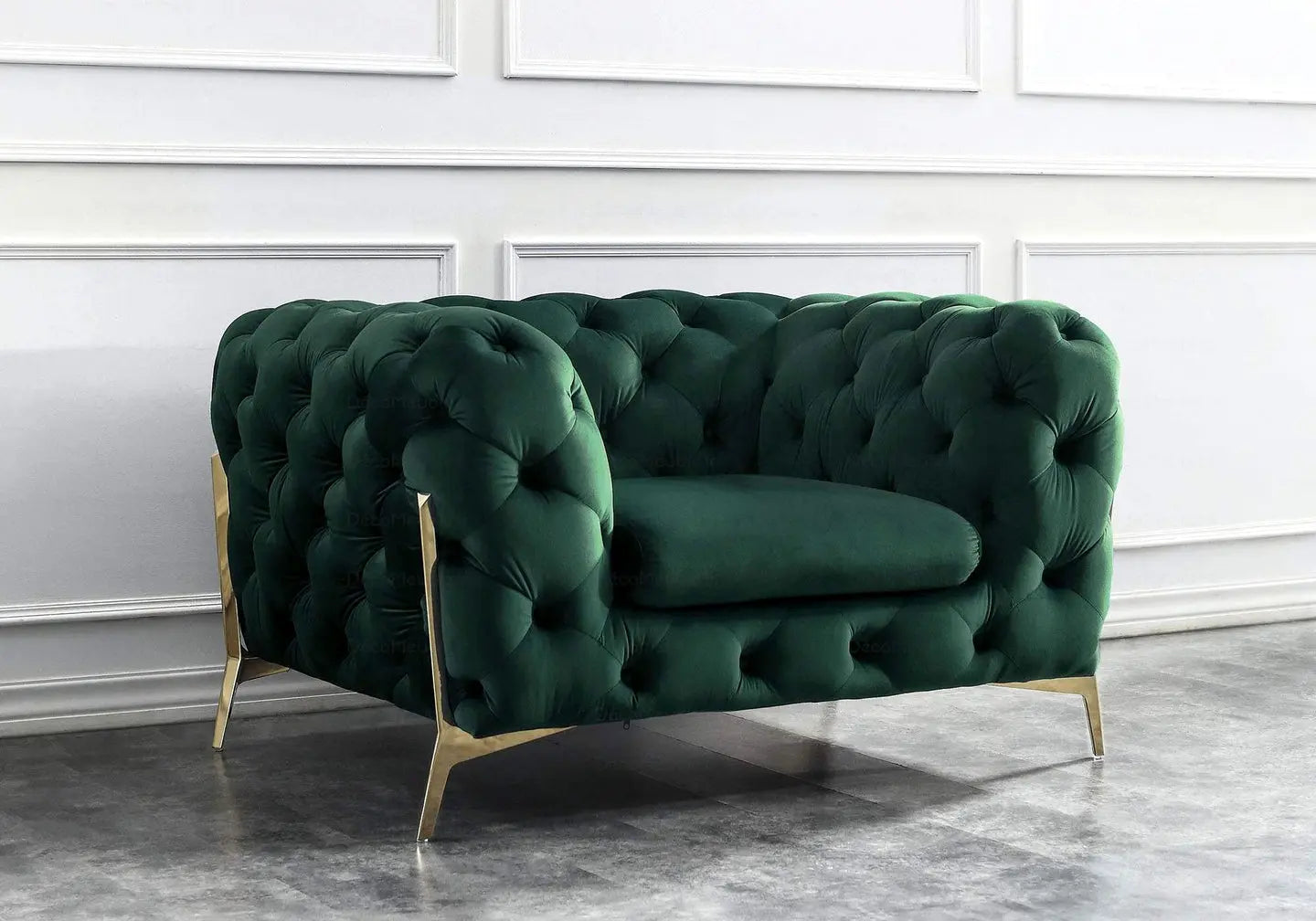 Canapés 3+2+1 chesterfield vert PACO BM Design