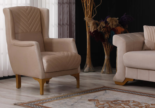Canapé velours beige convertible coffre – REXA