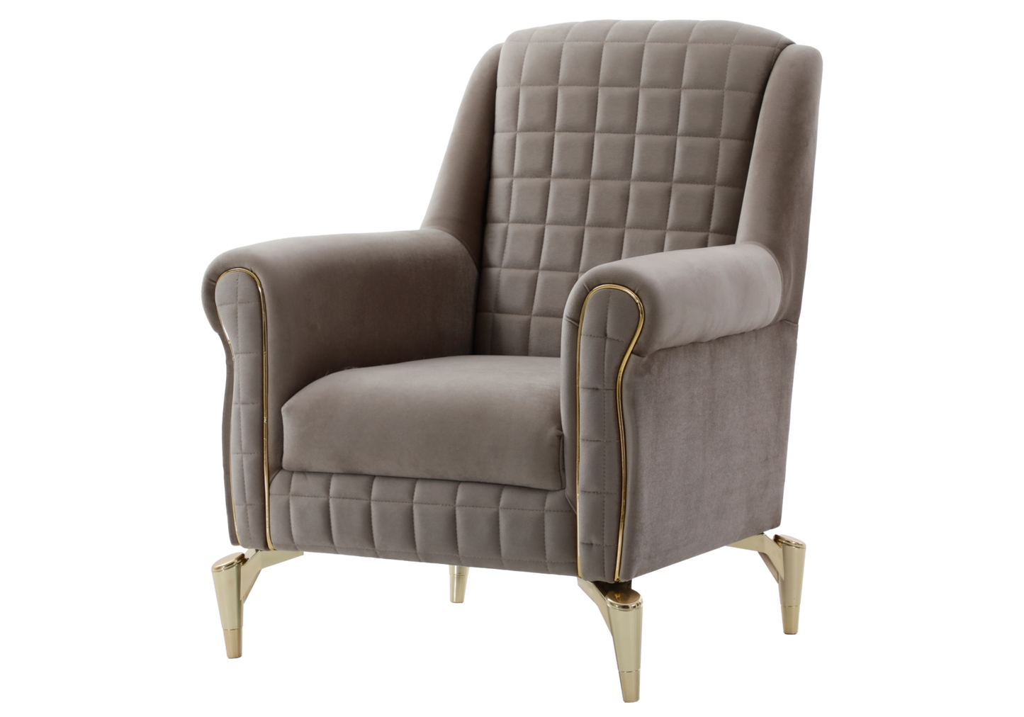 Canapé velours moka convertible coffre – ATLAS