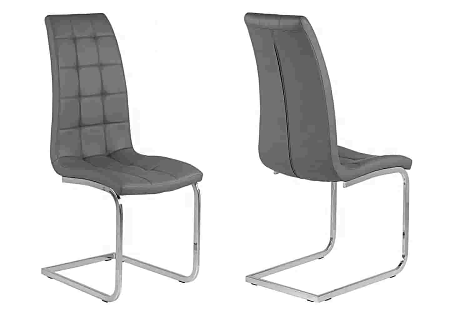 Chaise capitonné gris SIA (lot de 6) - DEKOFLIX