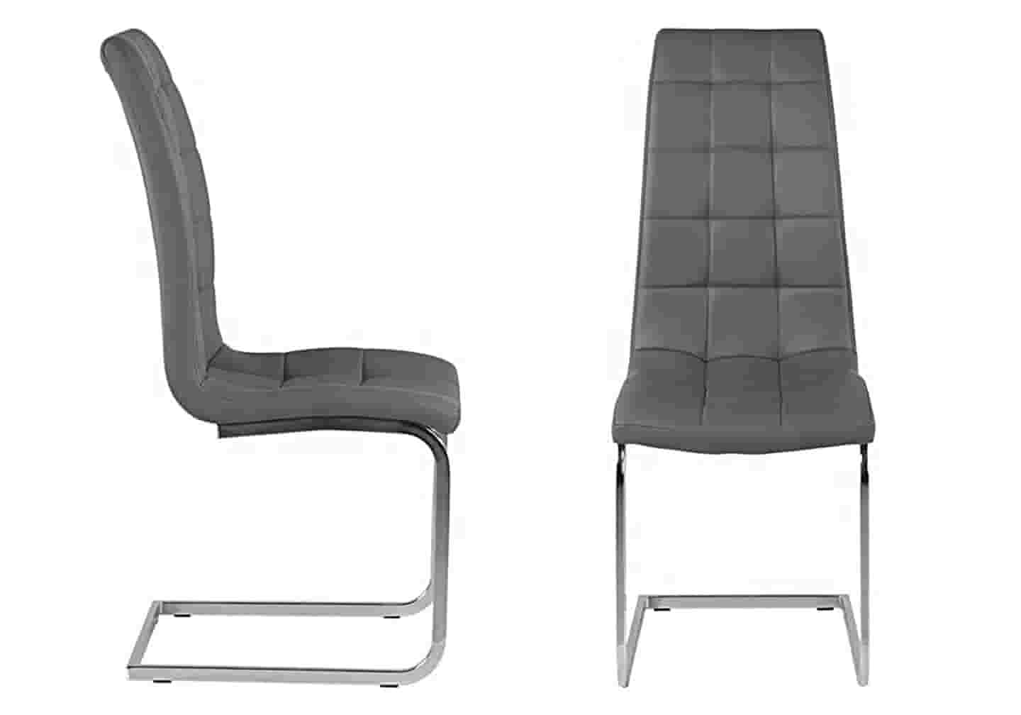 Chaise capitonné gris SIA (lot de 6) - DEKOFLIX