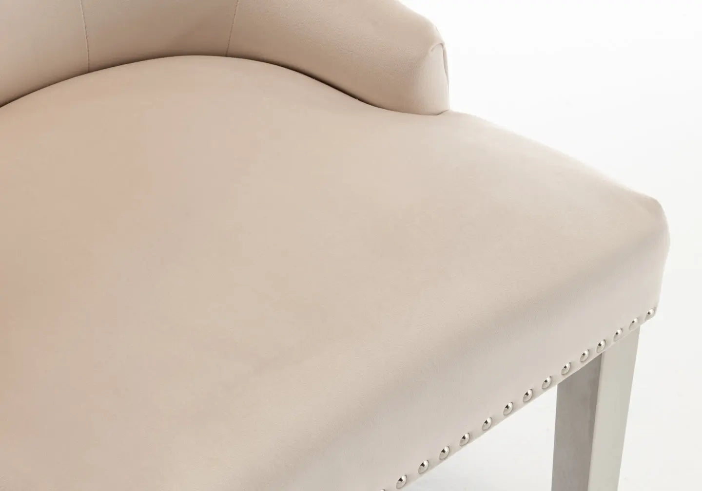 Chaise capitonnée argent beige LIDY New Design