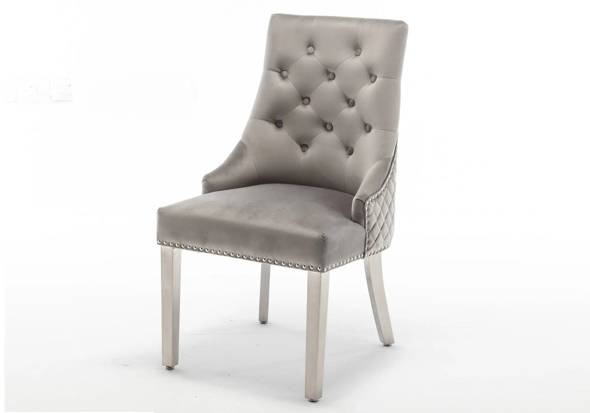 Chaise capitonnée argent gris LIDY New Design