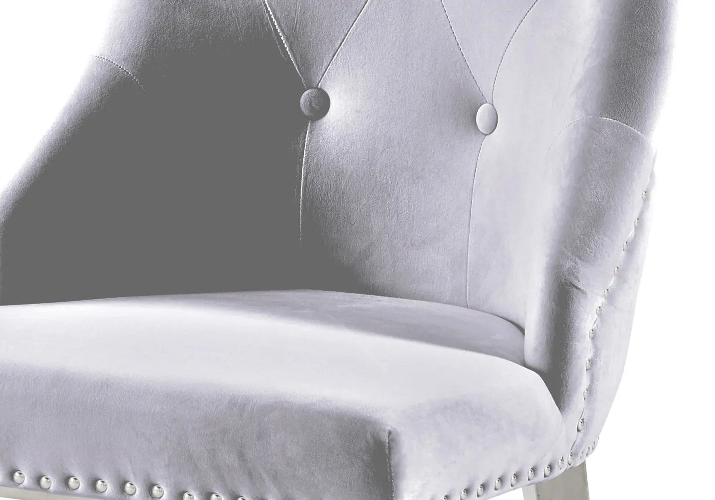 Chaise capitonnée cloutée gris GIA New Design