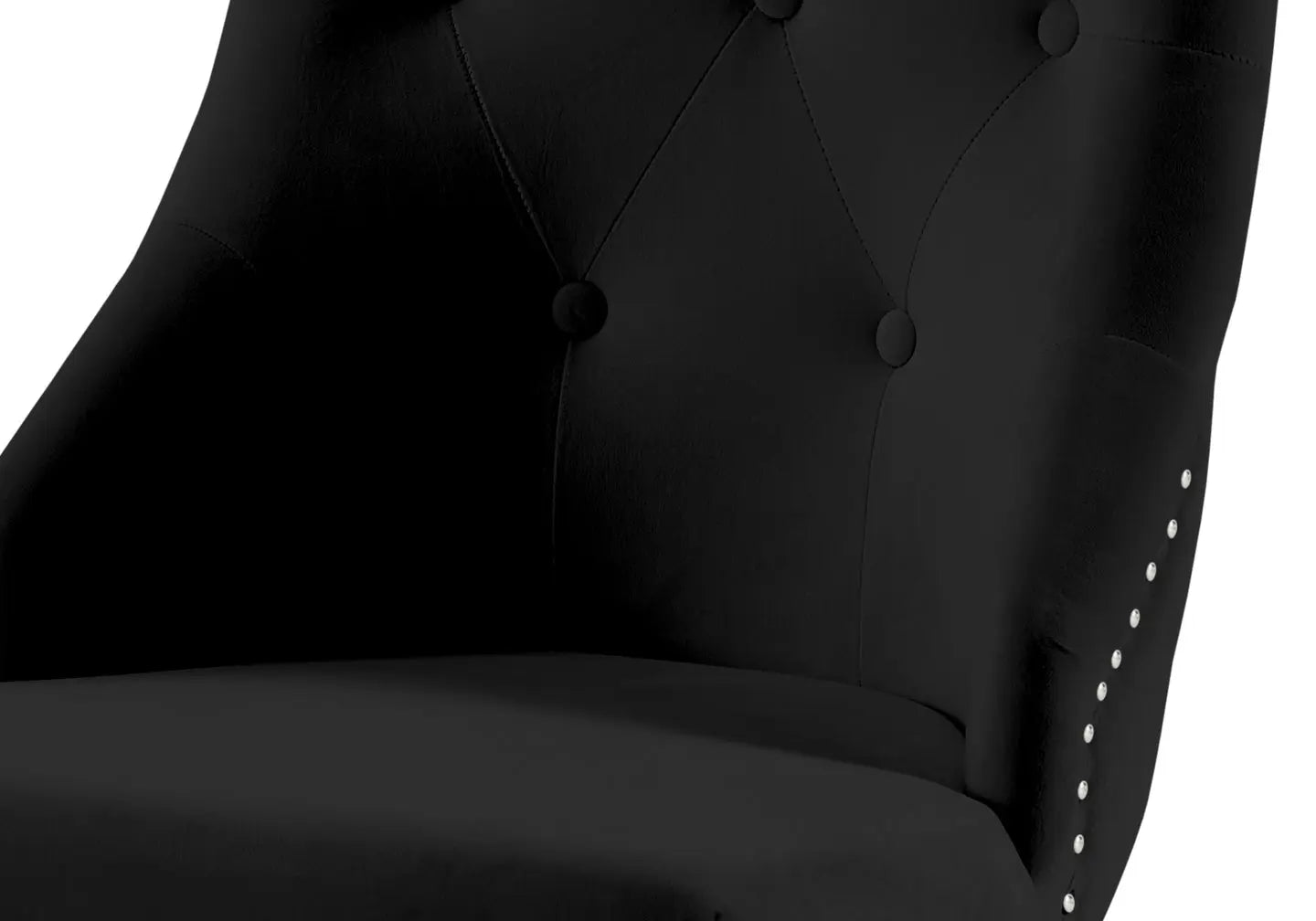 Chaise capitonnée cloutée noir LARA New Design