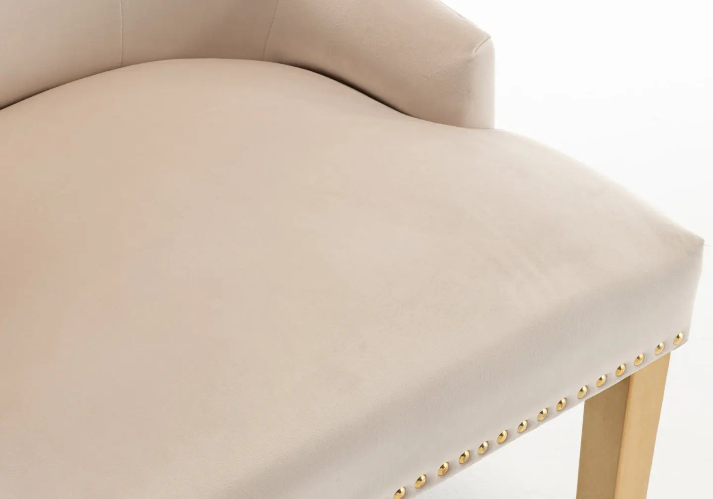 Chaise capitonnée dorée beige LION New Design