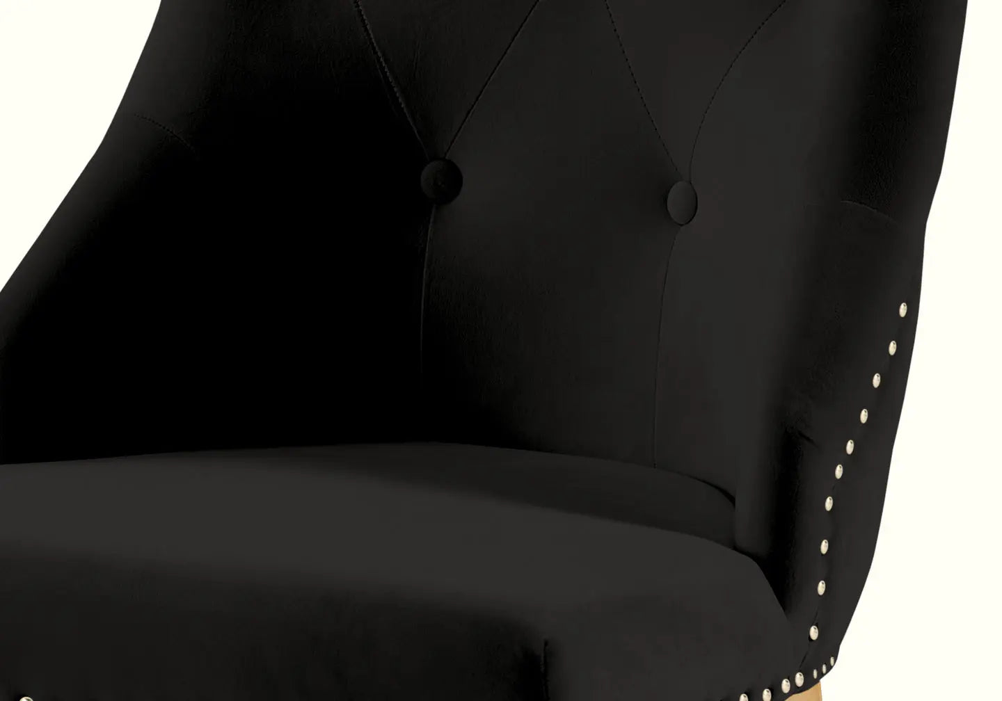 Chaise capitonnée dorée noir LARA New Design