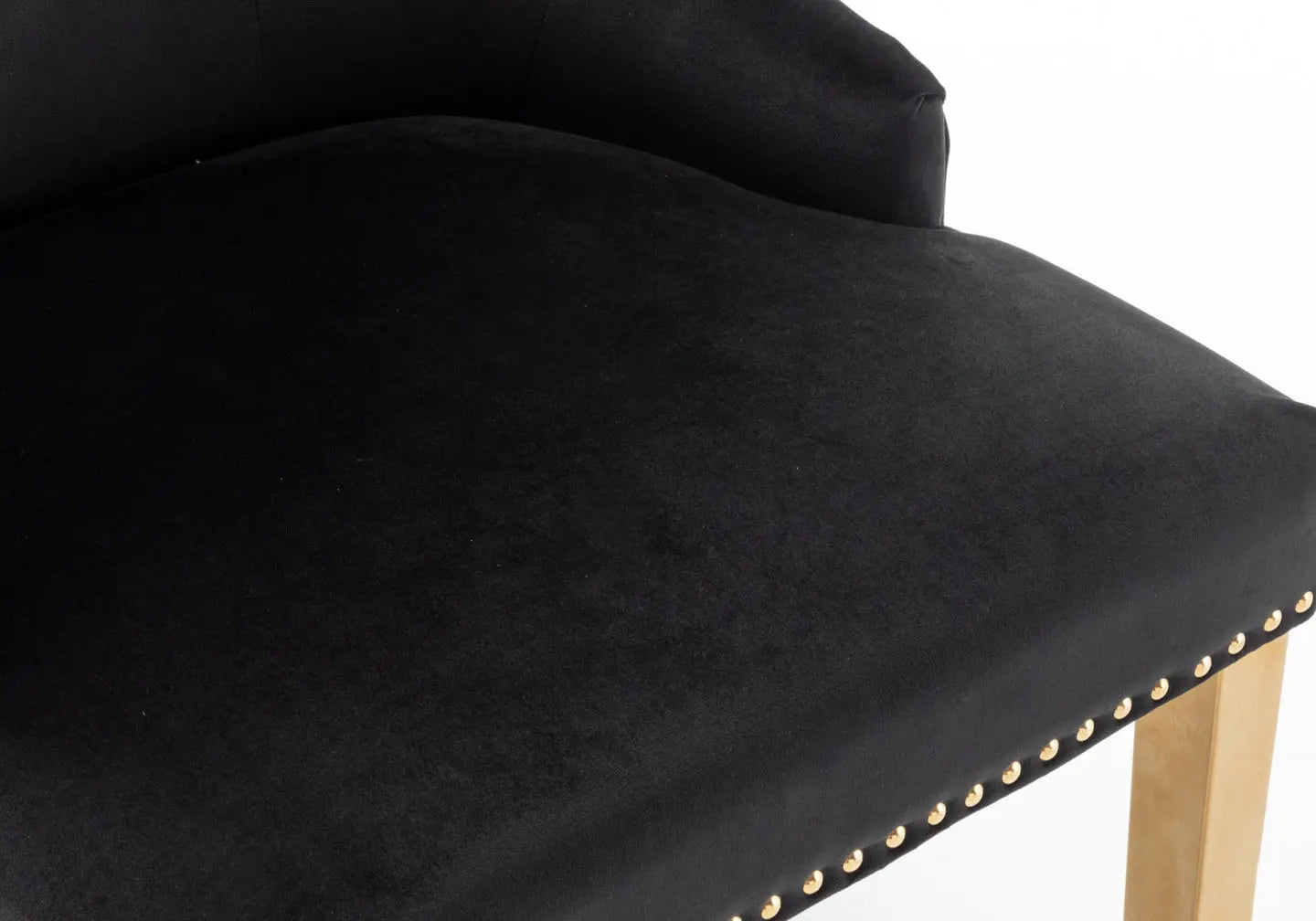 Chaise capitonnée dorée noir LION New Design