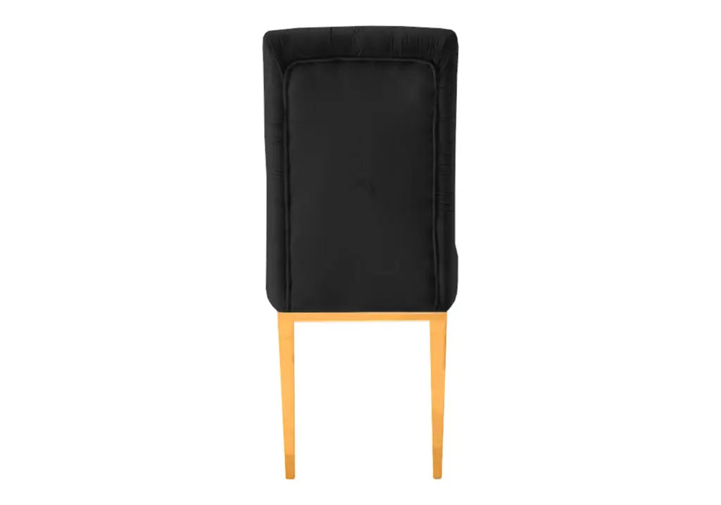 Chaise capitonnée dorée noir NEVA (lot de 2) New Design