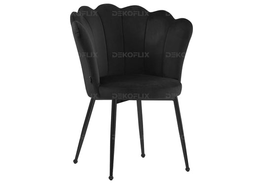 Chaise coquillage pied noir velours noir NYMEA New Design