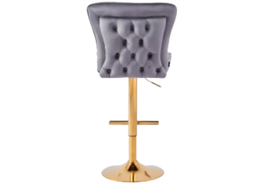 Chaise de bar dorée capitonnée anthracite ENZO New Design