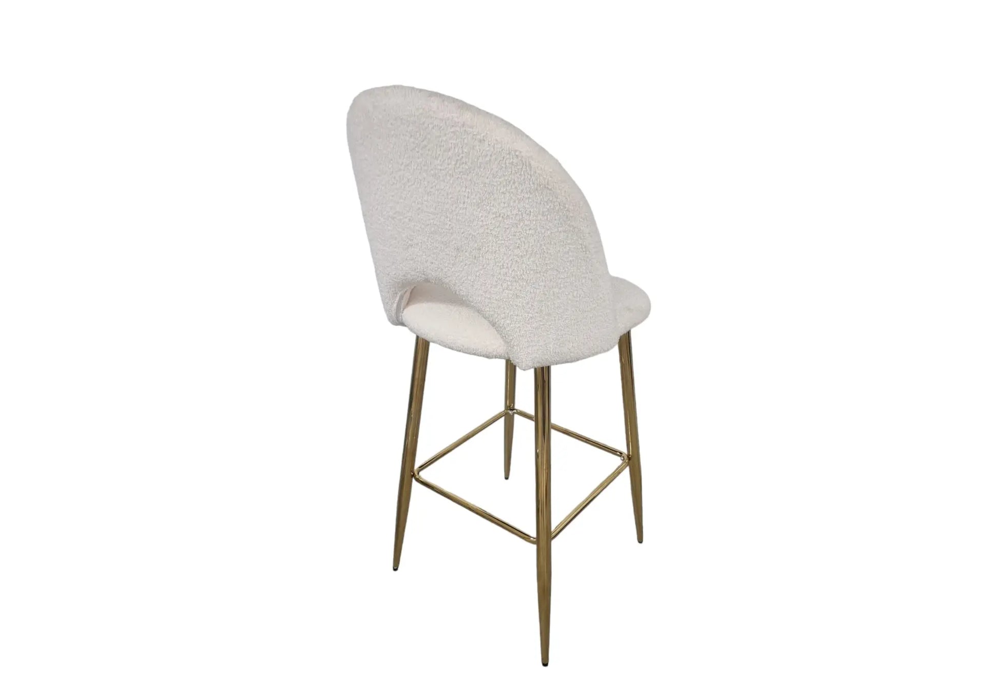 Chaise de bar dorée laine bouclée GRETUS (lot de 4) New Design