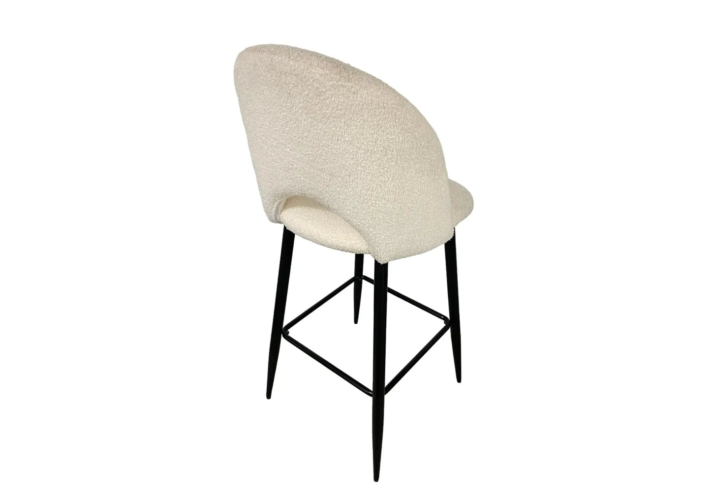 Chaise de bar noire laine bouclée GRETUS (lot de 4) New Design