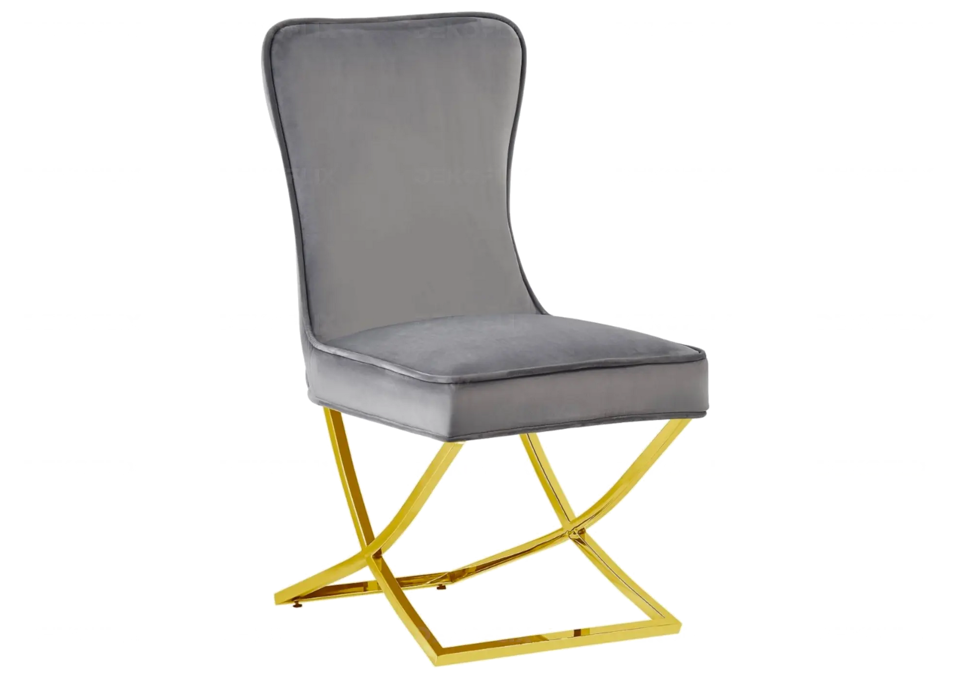 Chaise dorée capitonnée anthracite ENZO (Lot de 2) New Design