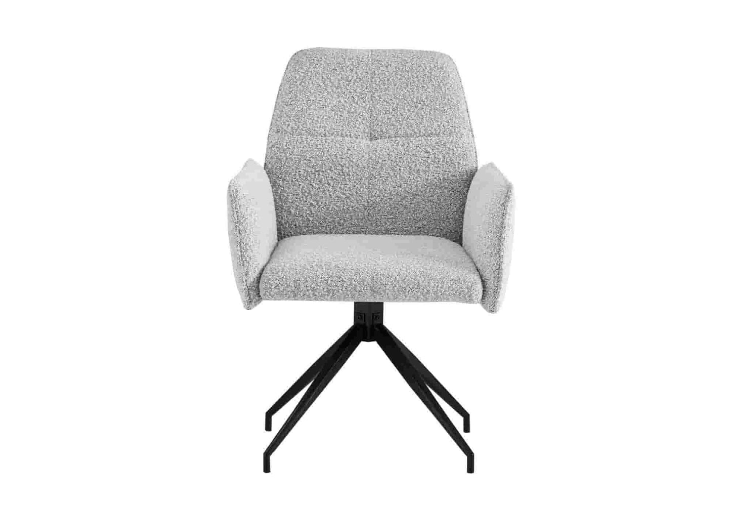 Chaise fauteuil pivotant gris bouclée MATY (lot de 2) - DEKOFLIX