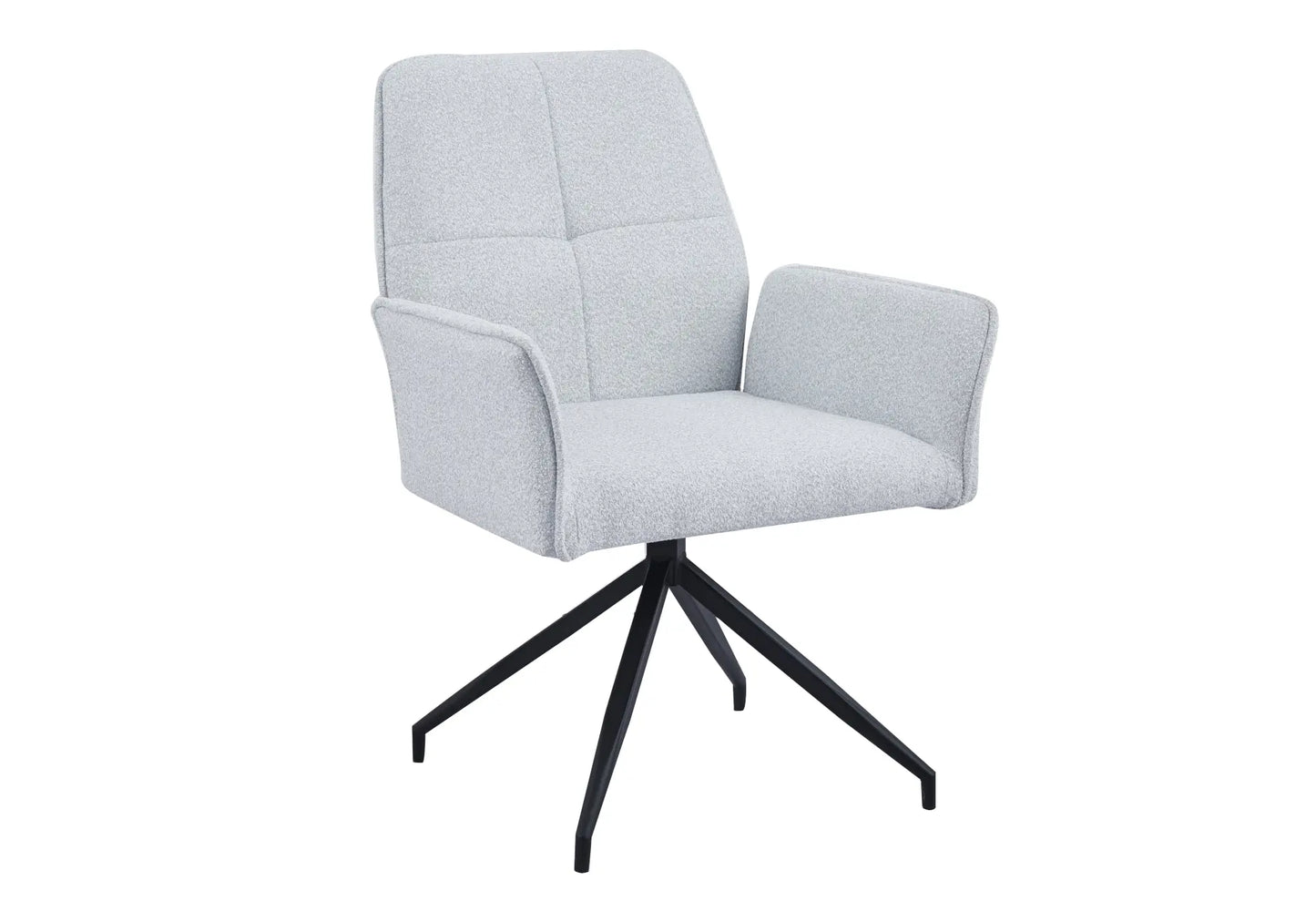 Chaise fauteuil pivotant gris bouclée MATY (lot de 2) New Design