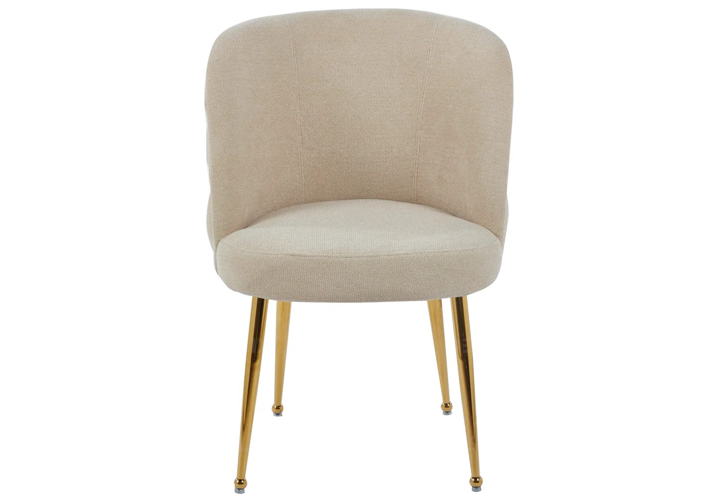 Chaise pied doré moka tissu effet lin LIZA New Design