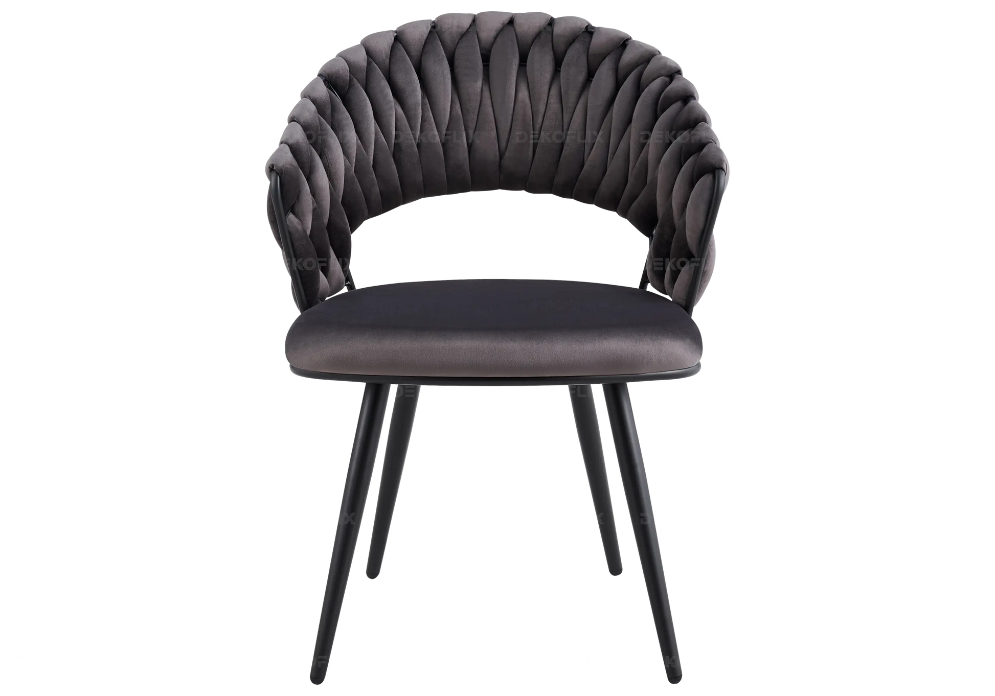 Chaise pied noir velours anthracite design LERY New Design