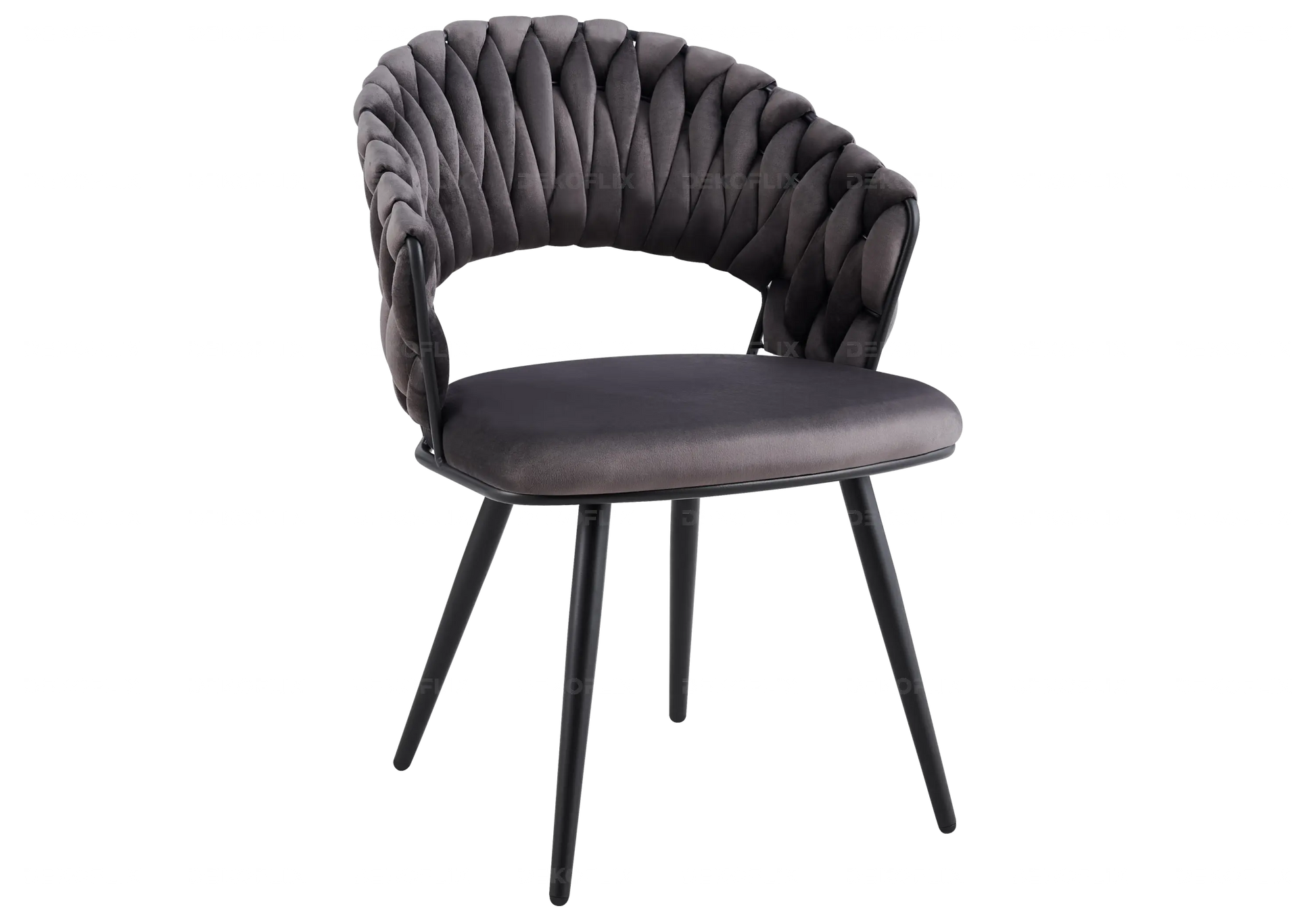 Chaise pied noir velours anthracite design LERY New Design